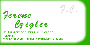 ferenc czigler business card